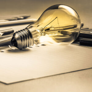 Light bulb with writing tools