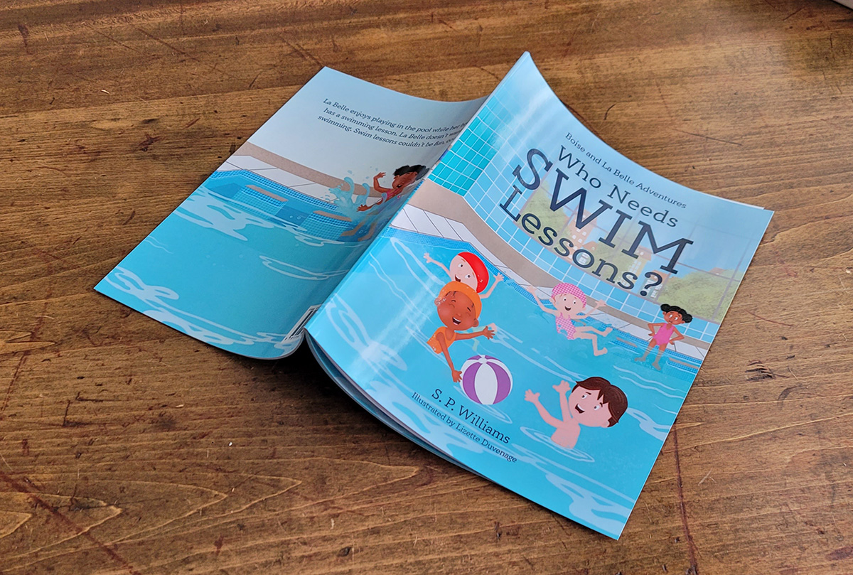 who needs swim lessons book front and back cover design