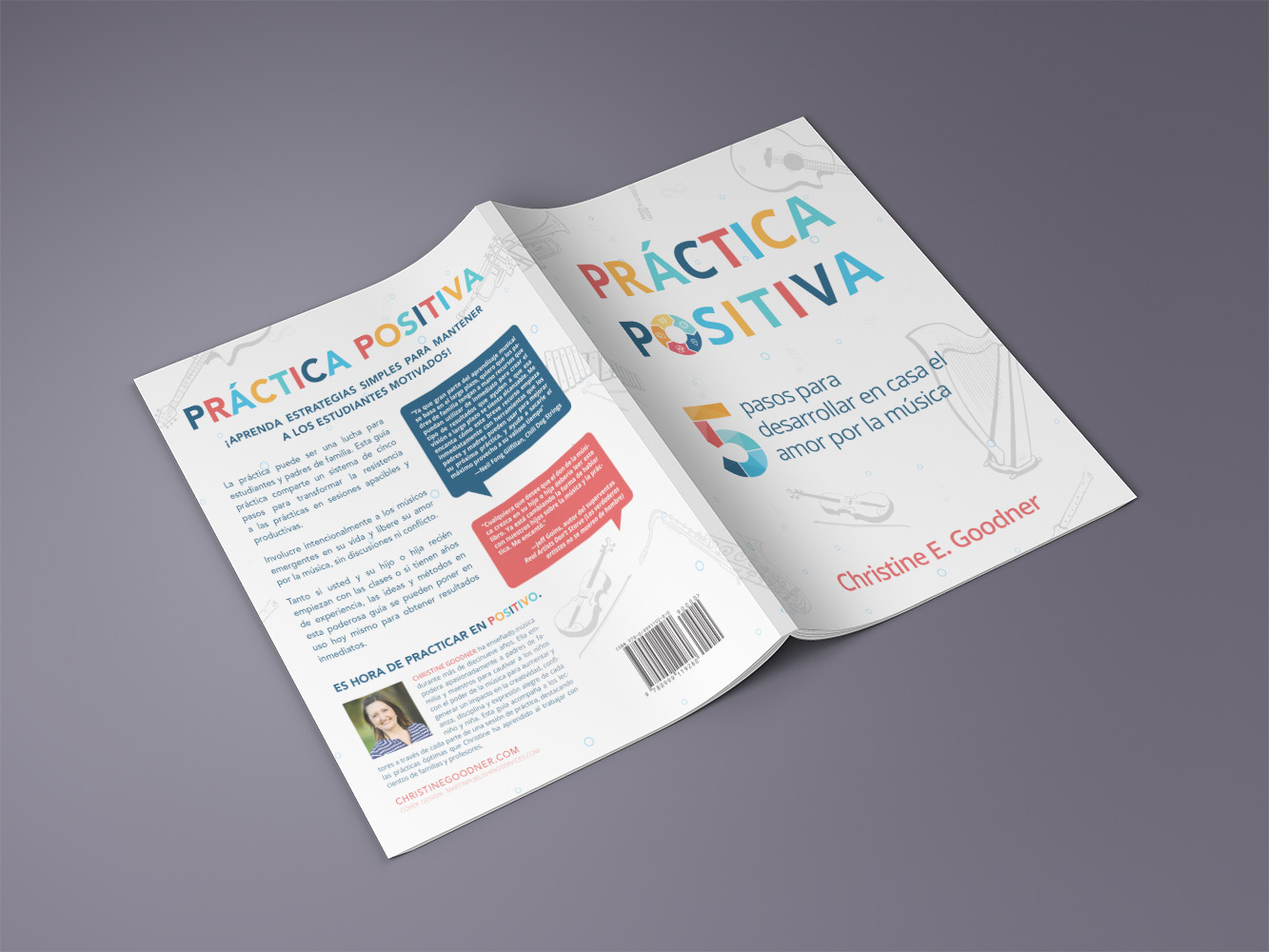 Spanish music book front and back cover design
