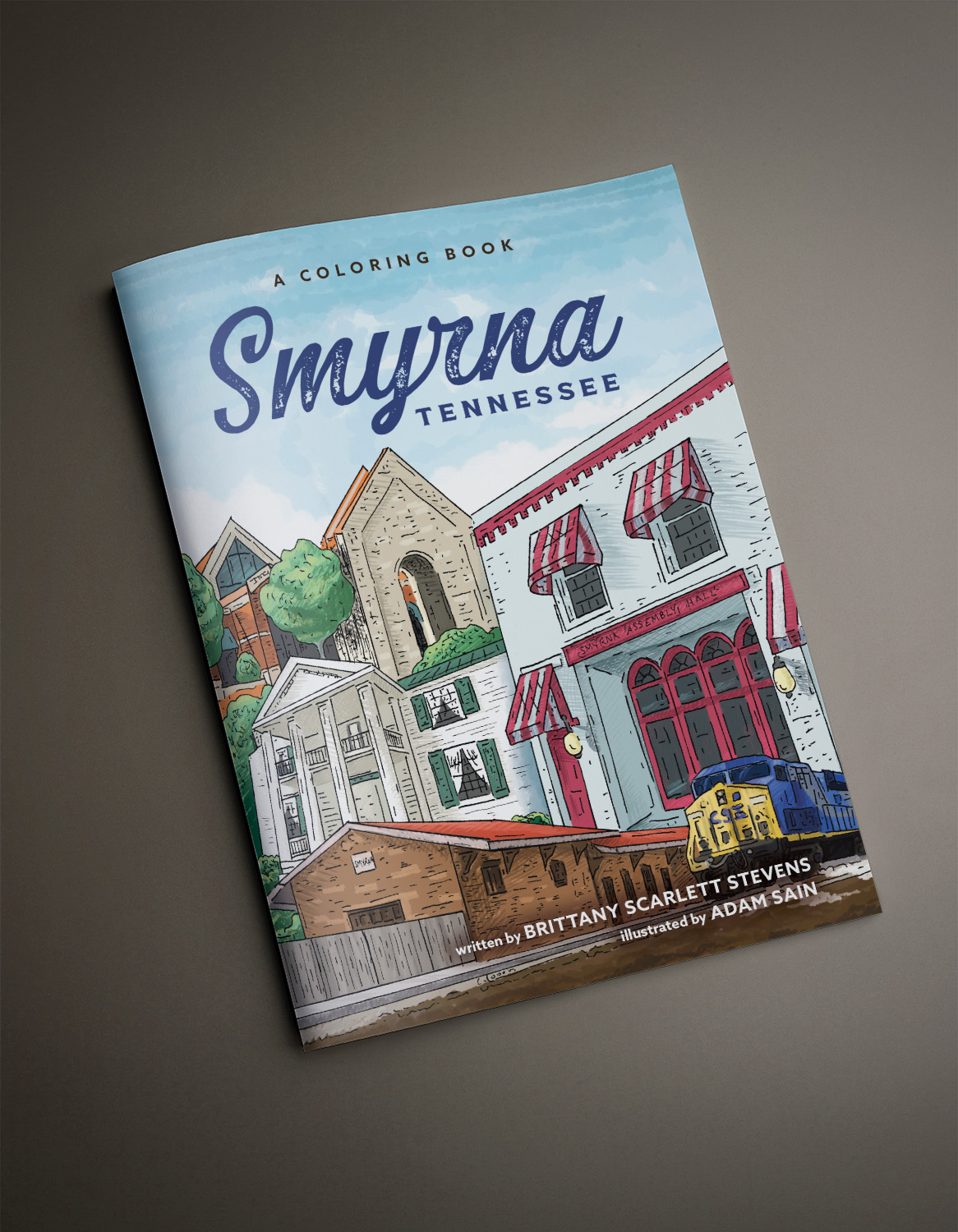 Smyrna, Tennessee - a coloring book front softcover design