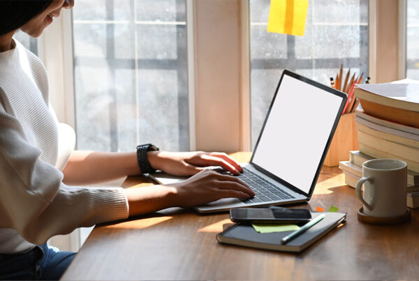 woman on computer