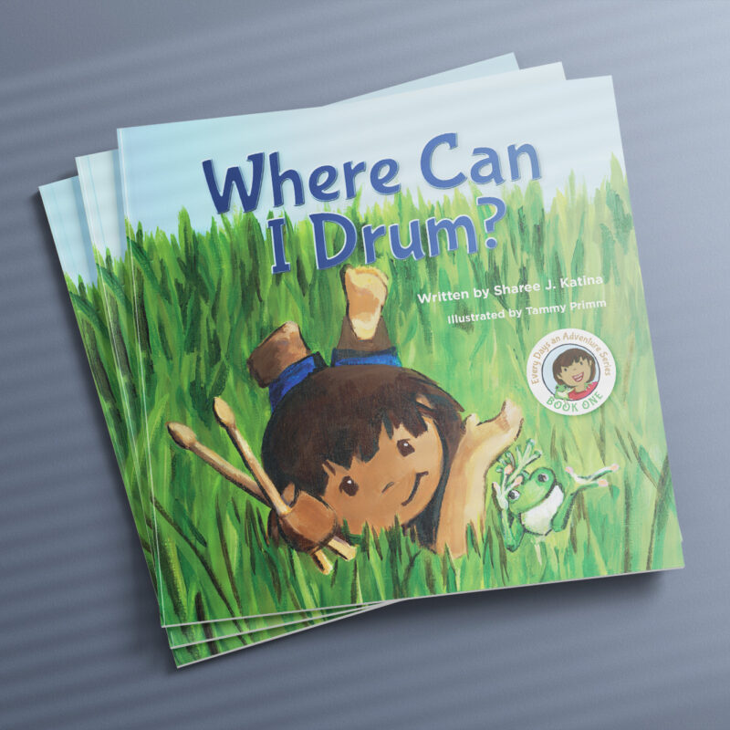 Where Can I Drum front cover in a stack of books