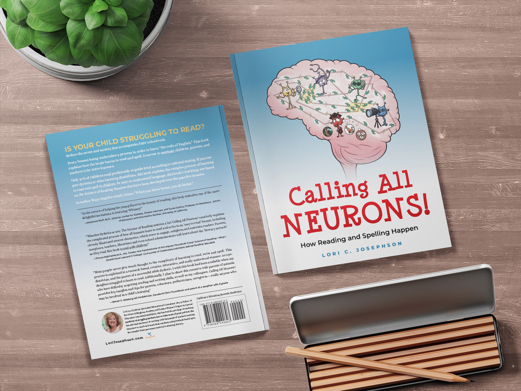 Front and back covers of "Calling All Neurons!"