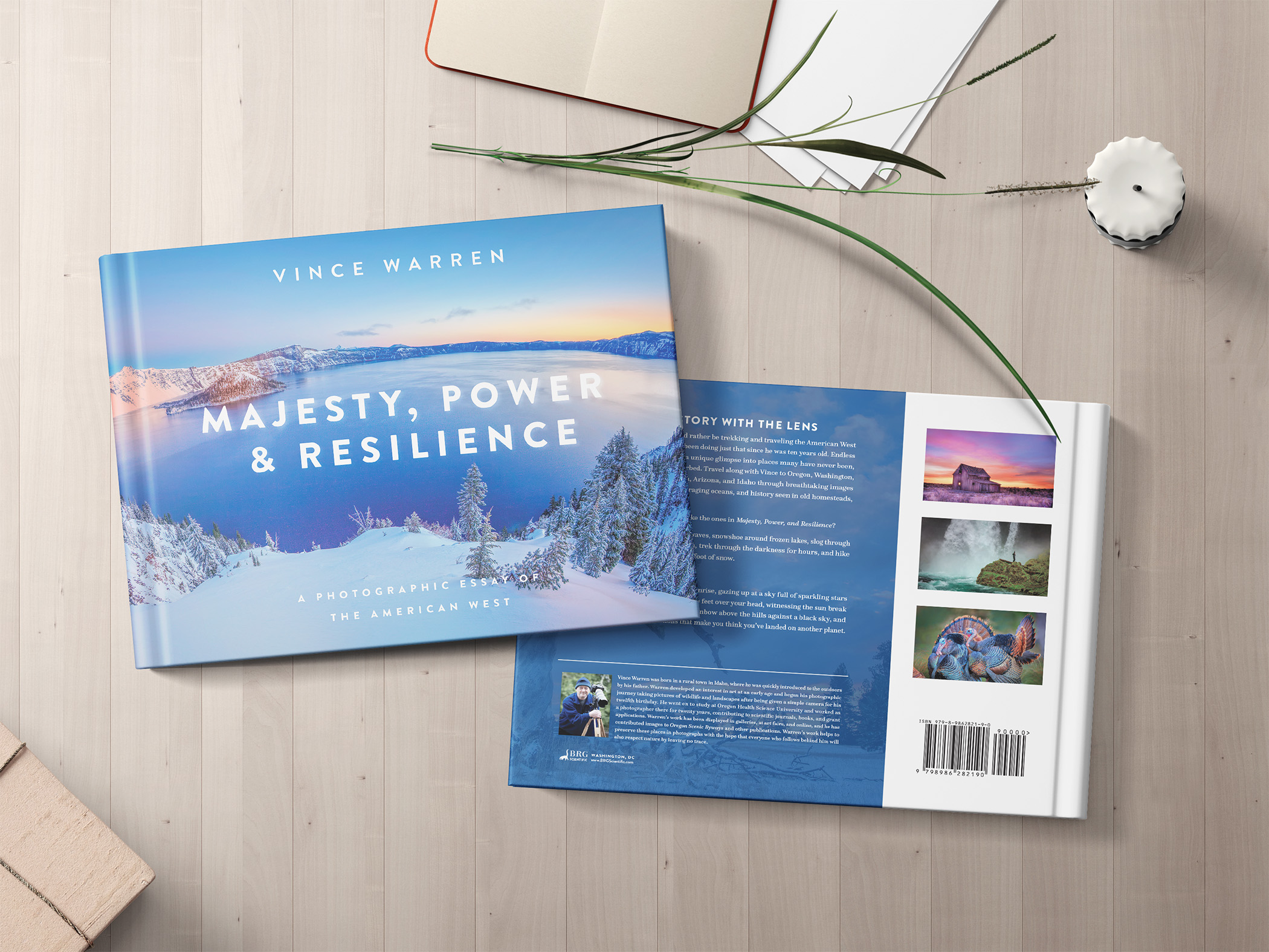 front and back spread of coffee table book