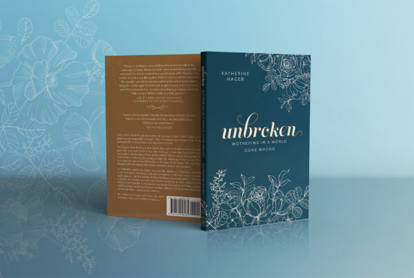 Book mockup with a navy front and brown back