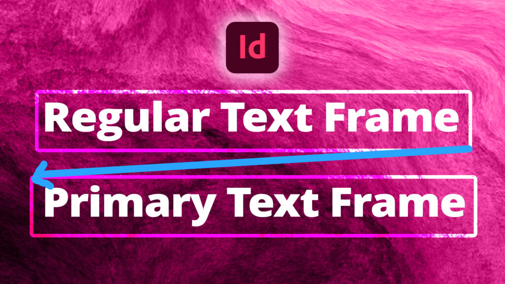 Thumbnail image for YouTube video with the text "Regular Text Frame," and arrow, then, "Primary Text Frame."