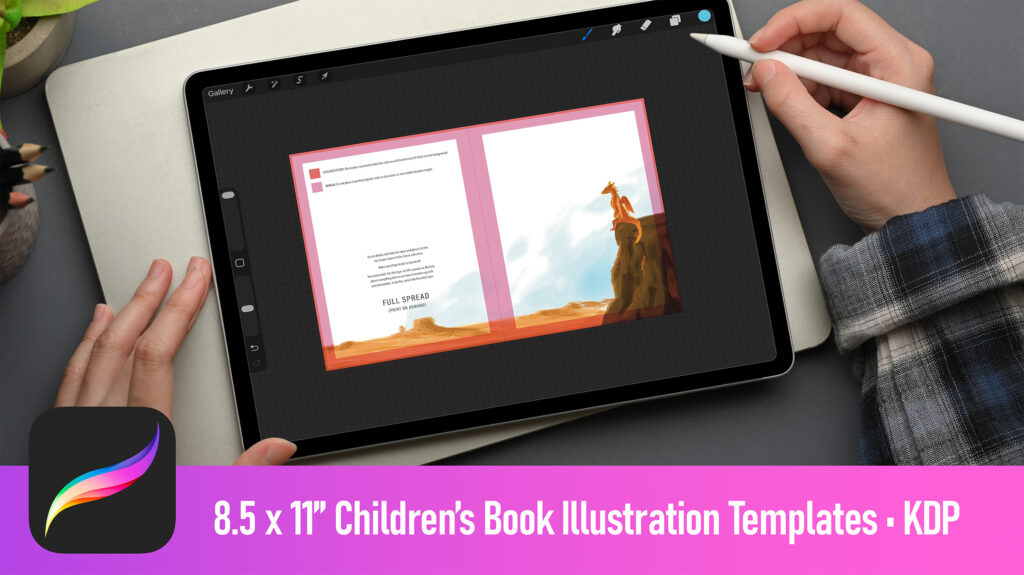 Thumbnail image for a Procreate illustration template for Children's Book Illustrators at 8.5 x 11"