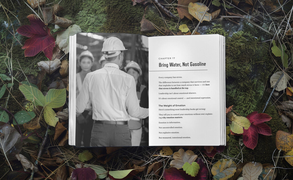 open interior spread of blue collar business advice book