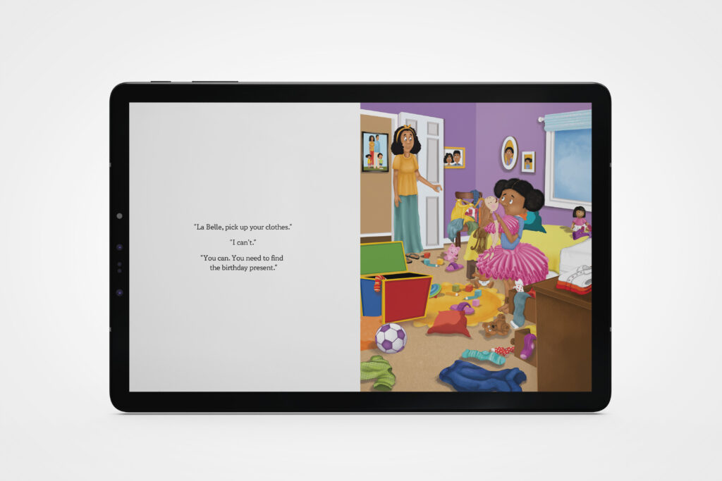 tablet mockup of La Belle Can-Can eBook